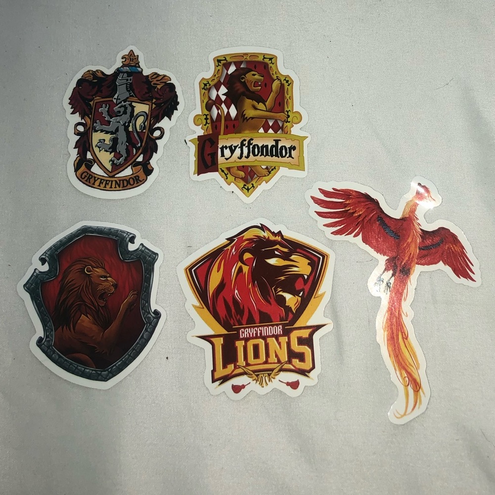 5 pc Gryffindor Harry Potter stickers